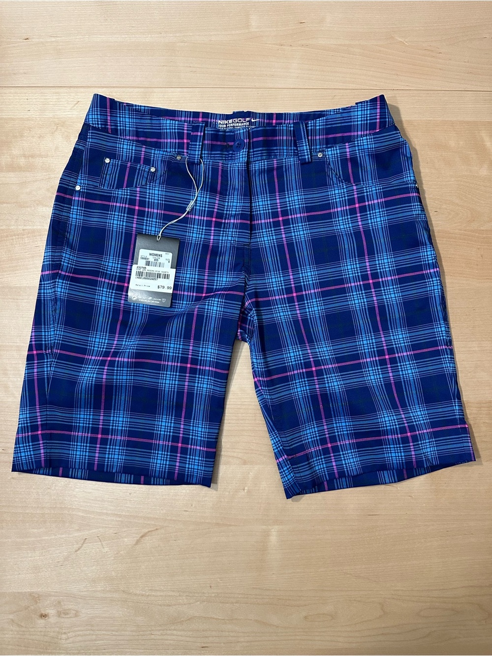 Nike Plaid Performance women’s Shorts - Blue & Pink - 6